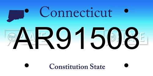 AR91508 Connecticut License Plate