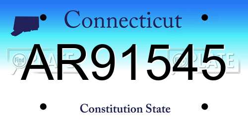 AR91545 Connecticut License Plate