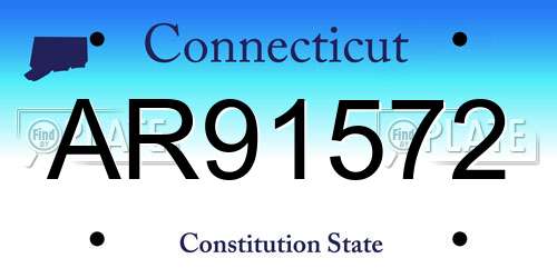 AR91572 Connecticut License Plate