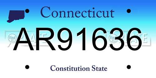 AR91636 Connecticut License Plate