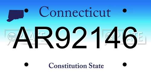 AR92146 Connecticut License Plate
