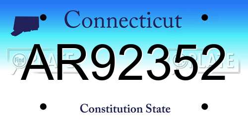 AR92352 Connecticut License Plate