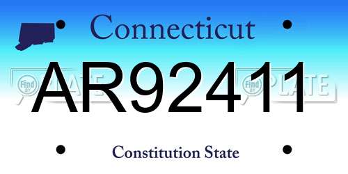 AR92411 Connecticut License Plate