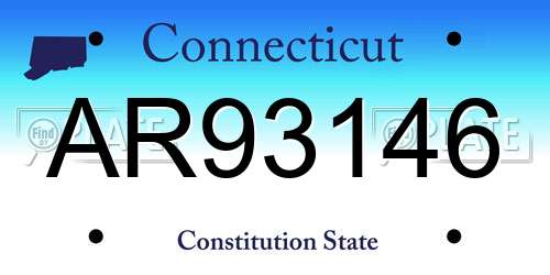 AR93146 Connecticut License Plate