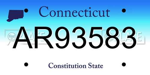 AR93583 Connecticut License Plate