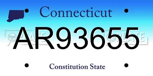 AR93655 Connecticut License Plate