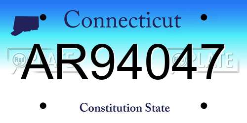 AR94047 Connecticut License Plate