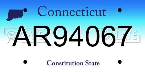 AR94067 Connecticut License Plate