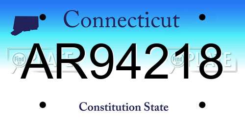 AR94218 Connecticut License Plate