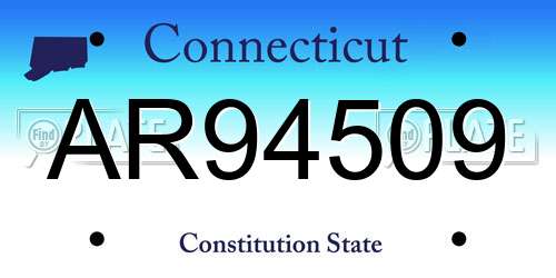 AR94509 Connecticut License Plate