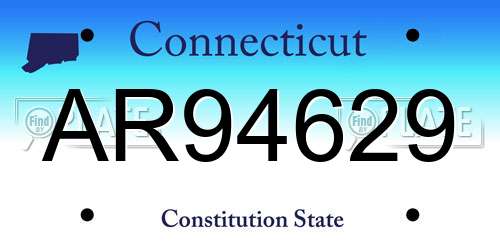 AR94629 Connecticut License Plate