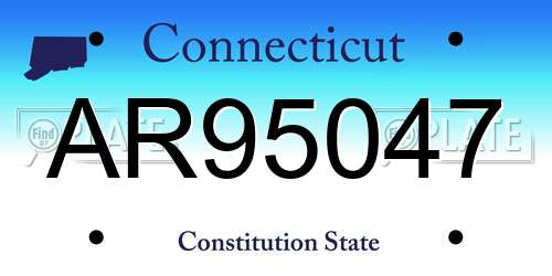AR95047 Connecticut License Plate