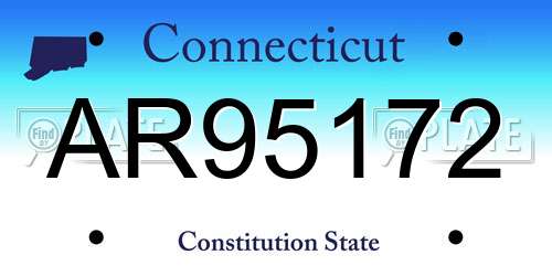 AR95172 Connecticut License Plate