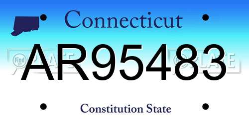 AR95483 Connecticut License Plate