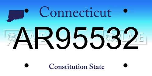 AR95532 Connecticut License Plate