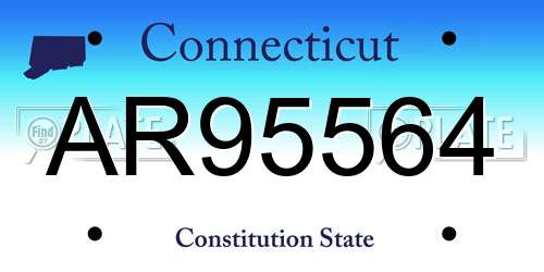 AR95564 Connecticut License Plate