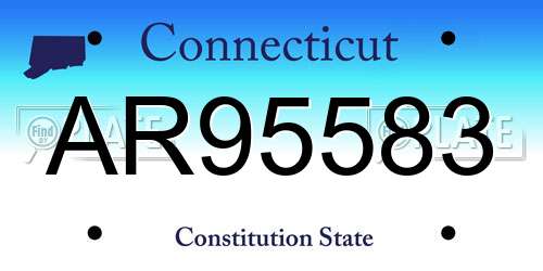 AR95583 Connecticut License Plate