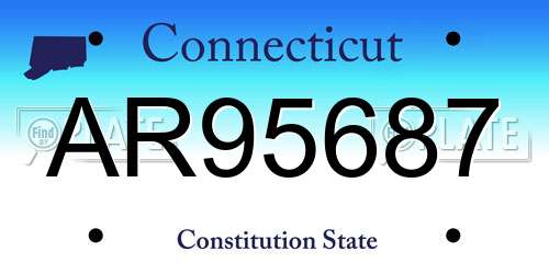 AR95687 Connecticut License Plate