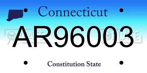 AR96003 Connecticut License Plate