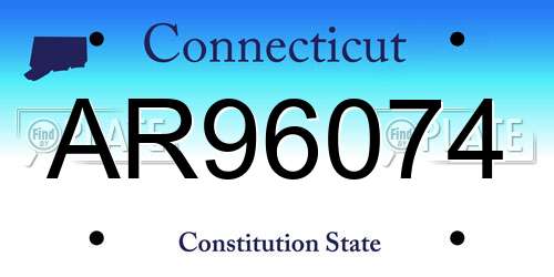 AR96074 Connecticut License Plate