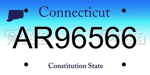 AR96566 Connecticut License Plate