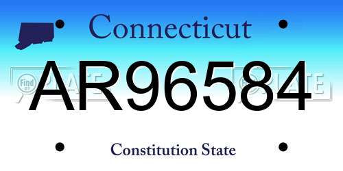 AR96584 Connecticut License Plate