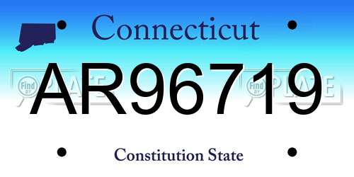 AR96719 Connecticut License Plate