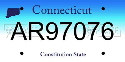 AR97076 Connecticut License Plate