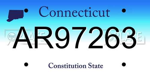 AR97263 Connecticut License Plate