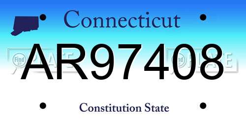 AR97408 Connecticut License Plate