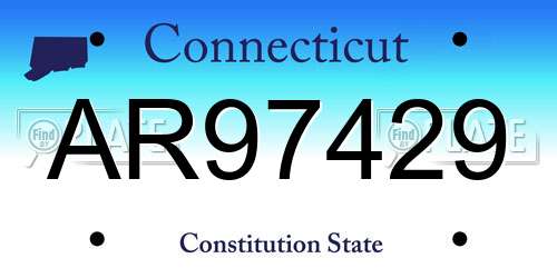 AR97429 Connecticut License Plate