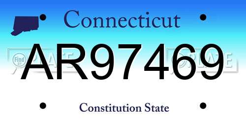 AR97469 Connecticut License Plate