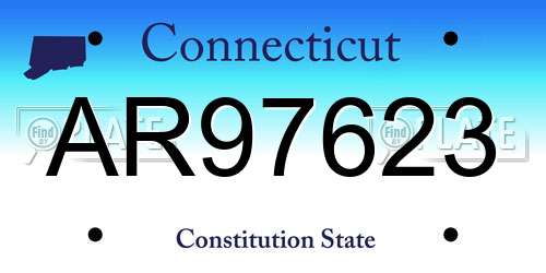 AR97623 Connecticut License Plate