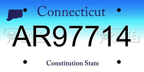 AR97714 Connecticut License Plate