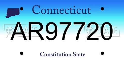 AR97720 Connecticut License Plate