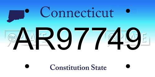 AR97749 Connecticut License Plate