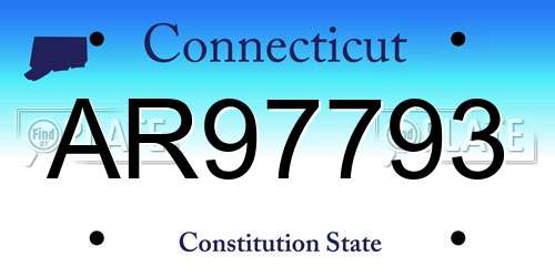AR97793 Connecticut License Plate