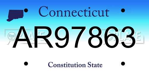 AR97863 Connecticut License Plate