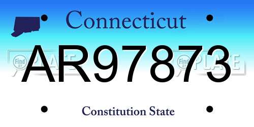AR97873 Connecticut License Plate