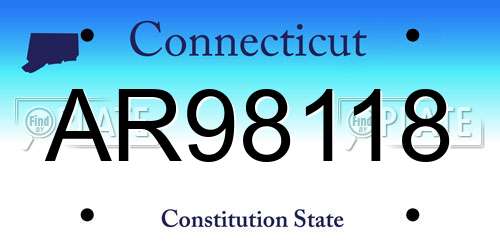 AR98118 Connecticut License Plate