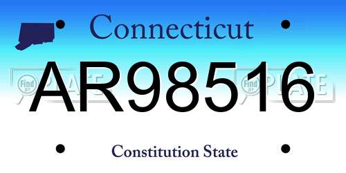 AR98516 Connecticut License Plate