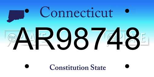 AR98748 Connecticut License Plate
