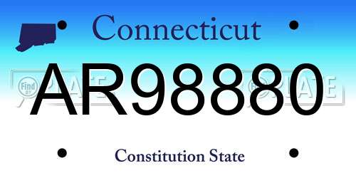 AR98880 Connecticut License Plate