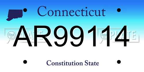 AR99114 Connecticut License Plate