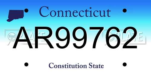 AR99762 Connecticut License Plate