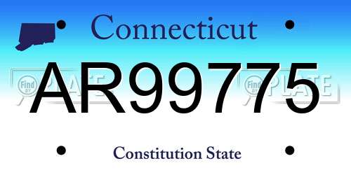 AR99775 Connecticut License Plate