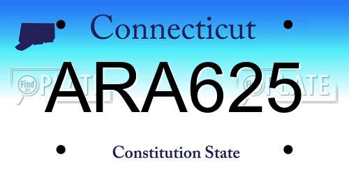 ARA625 Connecticut License Plate