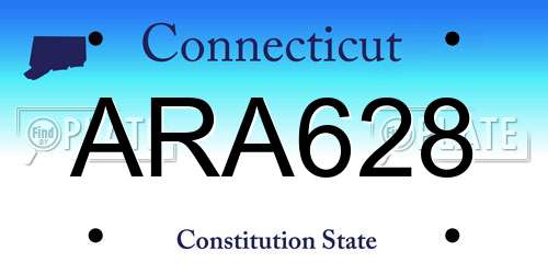 ARA628 Connecticut License Plate