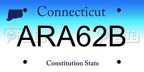 ARA62B Connecticut License Plate