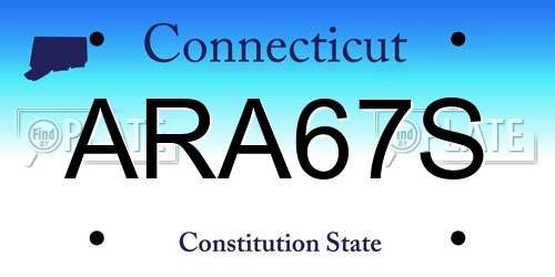 ARA67S Connecticut License Plate